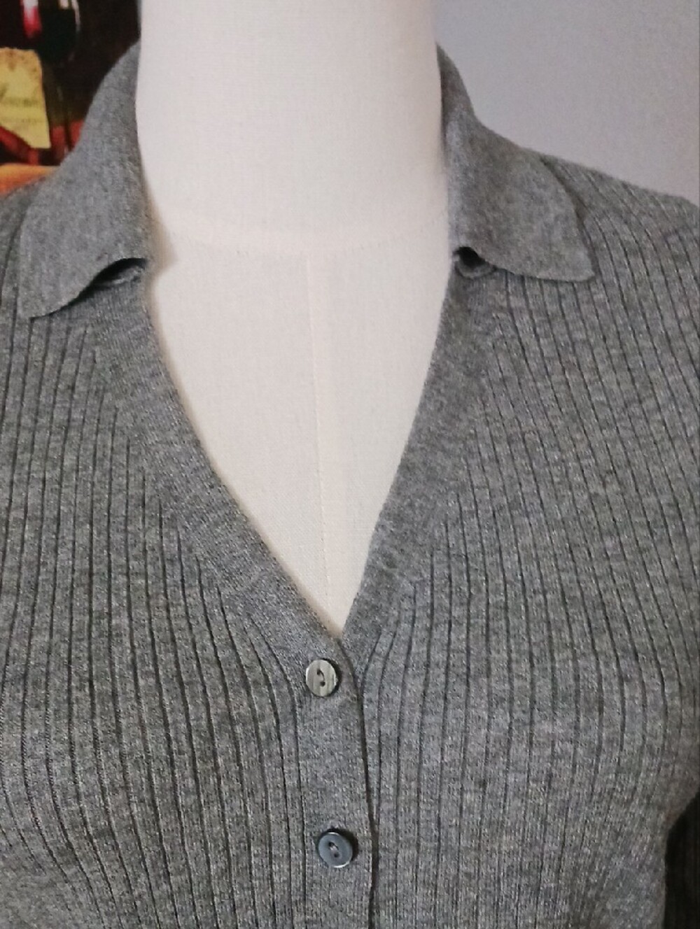 a new day Gray Ribbed Button-Front Collared Top - Picture 3 of 11